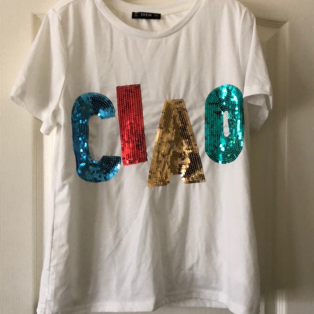 White shirt with sequins